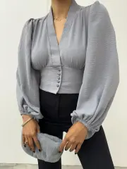 Balon kol sandy crop bluz