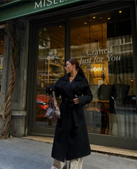 Siyah Süet Şık Kaban