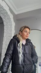 Siyah Kapüşonlu Şişme Mont